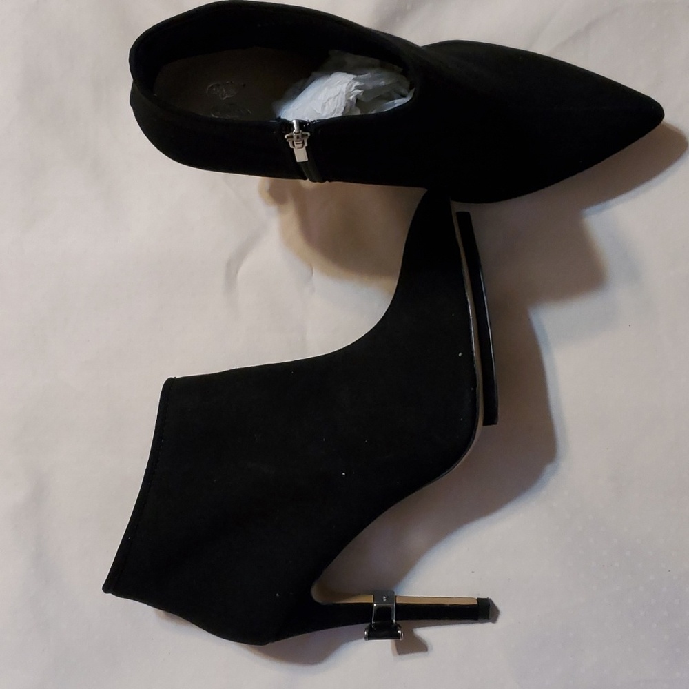 Victoria Secret black suede booties, size 8